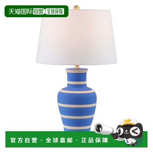 自营jonathan y朱利安传统经典陶瓷瓮LED台灯-蓝色/米色 美国奥莱