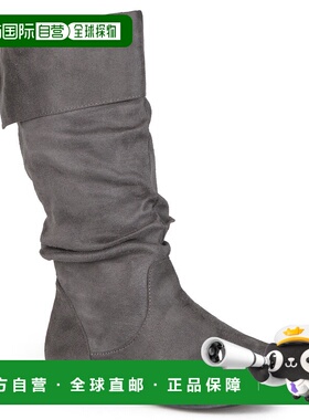 自营Journee Collection 女式 Shelley-3 靴子 - 灰色 美国奥莱直