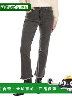 自营7 For All Mankind High-Rise Slim Kick Wash Black Ankle C