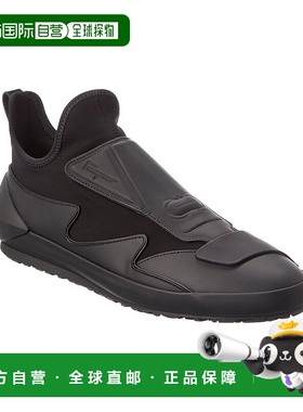 自营 salvatore ferragamoFerragamo Nile 皮革运动鞋 - 黑色 美