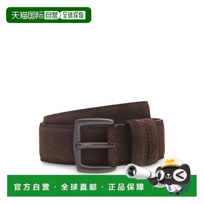 自营bossBECKHAM x  belt in Italian suede - dark brown 美国奥