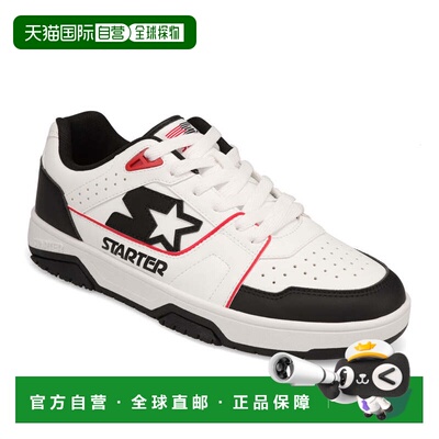 自营Starter Mens Fast Break Low Genuine Leather Sneaker - wh