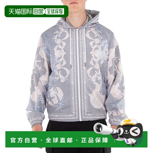 Versace 骨色 Barocco海连帽风衣夹克 灰蓝色 美国 混凝土色 自营