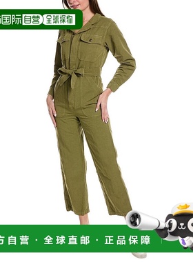 自营 ALEX MILL 梅尔亚麻混纺连身裤 - 绿色 美国奥莱直发连衣裙