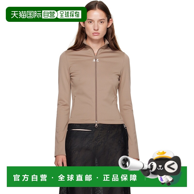 1h可退 香港直邮潮奢 Courreges 女士 黄褐色 Biker 运动夹克 325