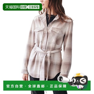 美国奥莱直发 灰色 自营Bella Dahl翻盖口袋带腰带夹克