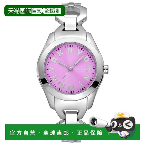自营DKNY女式徽标33mm手表DK1L074M0015-银色 美国奥莱直发