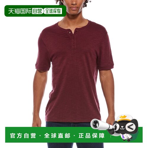 自营Vince Slub Henley衬衫-黑色 美国奥莱直发