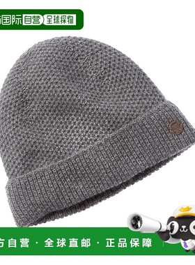 自营Bruno Magli Honeycomb Stitched Cuffed Cashmere Hat - gre