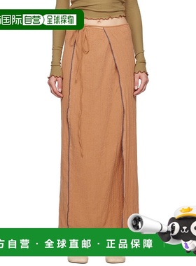 1h可退 香港直邮潮奢 Baserange 女士 黄褐色 Shok 半身裙 S新款