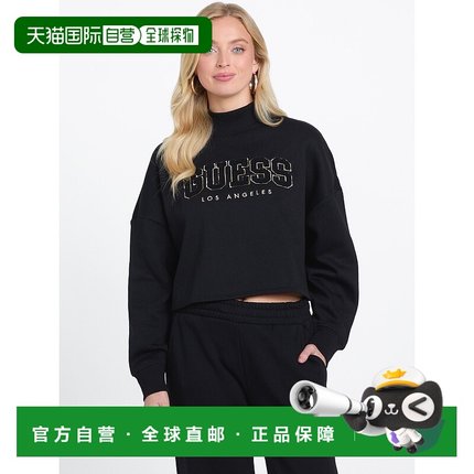 自营guessThais Fleece Pullover - black 美国奥莱直发卫衣