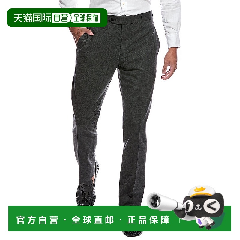 自营Brooks Brothers Classic Flat Front Trouser - gray 美国奥