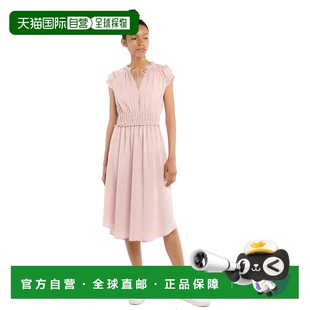 current 连衣裙 air浅粉色 中长缩褶腰早秋新款 浅粉 Rosette 自营