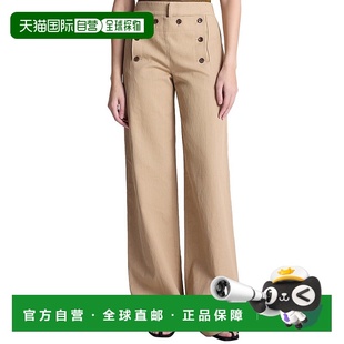 阔腿裤 自营 休闲裤 米色 美国直发奥莱 A.L.C.Lucas亚麻混纺长裤