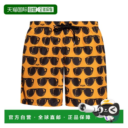 自营moschinoAmber Orange Swim Shorts - black 美国奥莱直发