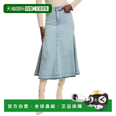 自营GANNI Tint Denim Midi Skirt - Blue 半身裙美国直发奥莱