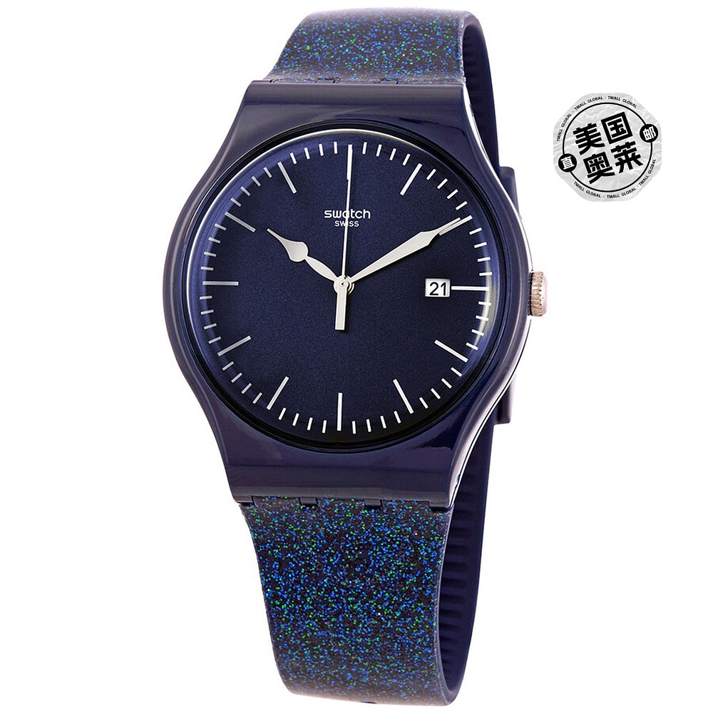 swatch 男士闪光太空蓝色表盘手表 - 蓝色 【美国奥莱】直发