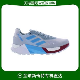 美国直邮Adidas阿迪达斯女士运动鞋 灰蓝拼接减震低帮系带时尚