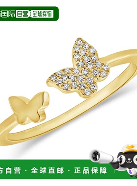 自营sabrina14k 金 & 钻石开口蝴蝶戒指 - 黄色 美国奥莱直发