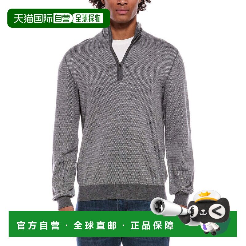 自营Vince Birdseye 1/4拉链套头衫-灰色 美国奥莱直发