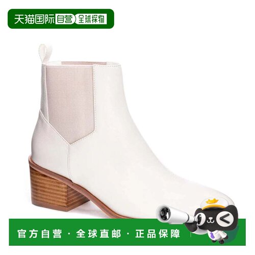 自营Women's Chinese Laundry Filip Boots White Leather Pull O