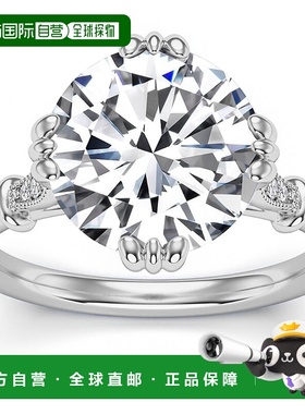 自营 pompeii3认证 6.10 克拉圆形钻石铂金订婚戒指实验室种植 -