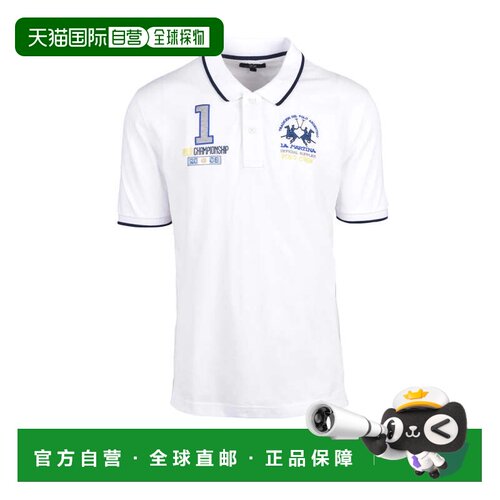 自营la martinaWhite Cotton Polo - white 美国奥莱直发男装