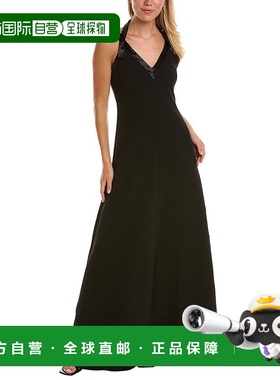 自营 Halston Allison 礼服 - 黑色 美国奥莱直发连衣裙长裙