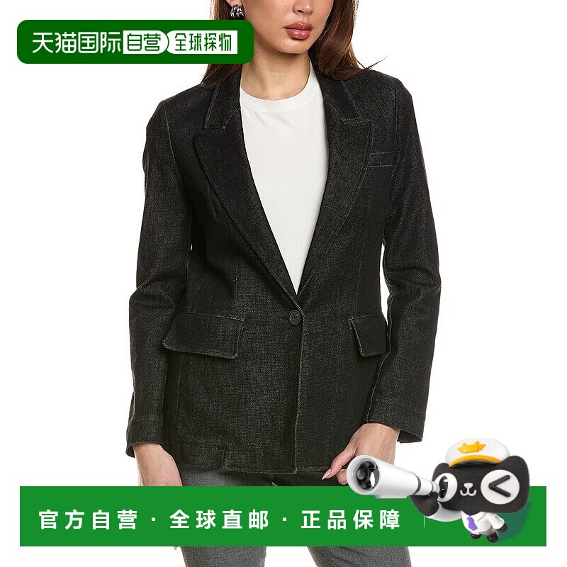 自营 Piazza Sempione Denim Blazer - black 美国奥莱直发外套