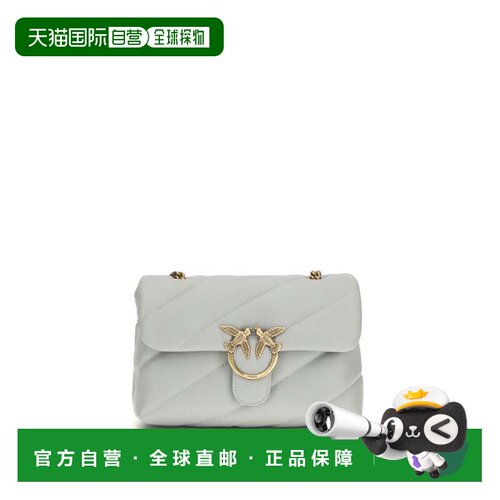 自营PINKO Calf Leather Bos Taurus Shoulder Women's Bag - gra
