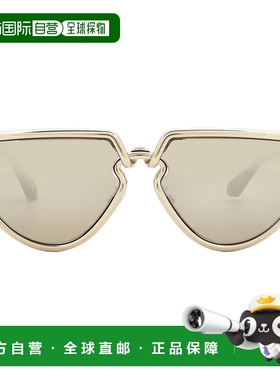 自营Burberry Gold Mirror Irregular Ladies Sunglasses BE3152