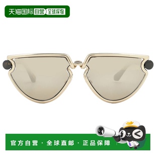自营Burberry Gold Mirror Irregular Ladies Sunglasses BE3152