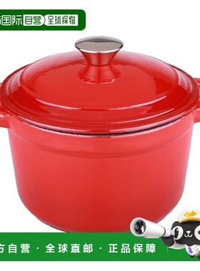 自营 BergHOFF Neo 3Qt 铸铁圆形有盖荷兰烤箱，红色 美国奥莱直