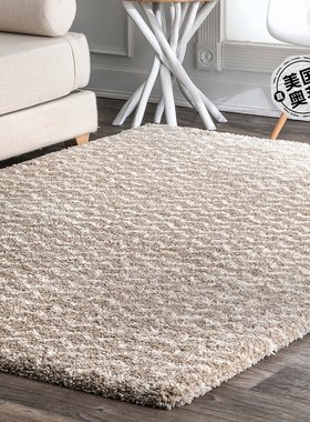 nuLOOM Cuellar Chevron Shaggy Area Rug - 奶油色 【美国奥莱】