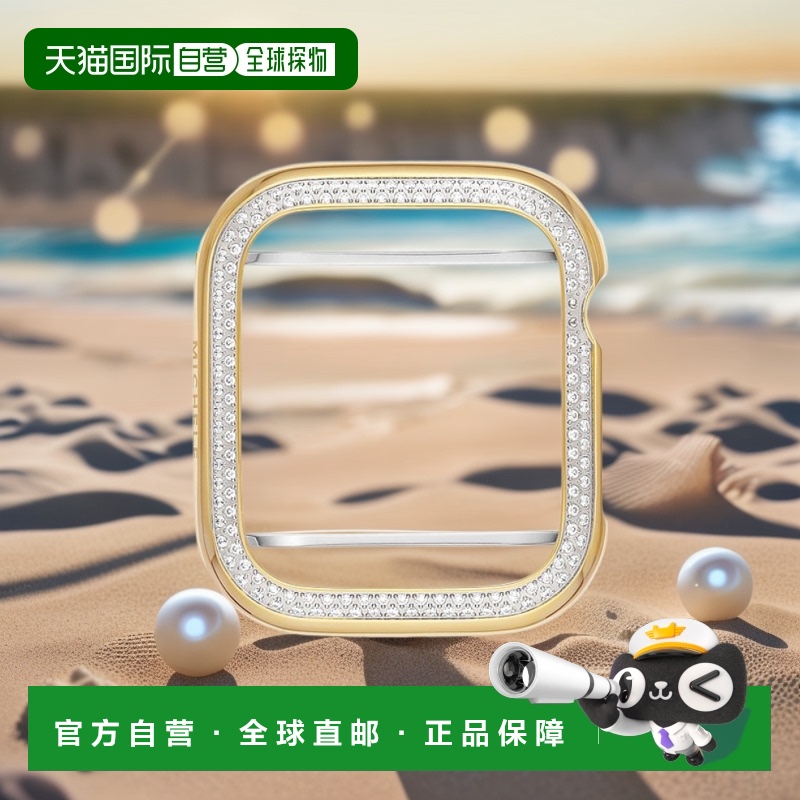 自营 MICHELE 女式 41 毫米双色 18K 镀金不锈钢钻石表壳（适用于