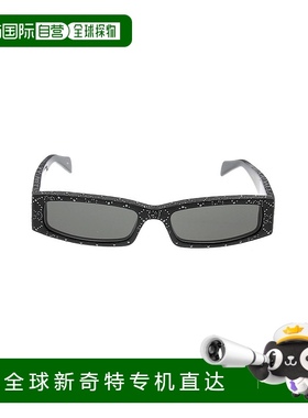 1h可退 香港直邮潮奢 Gucci 古驰 女士 黑色 Rectangular Frame