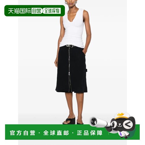 美国直邮ALEXANDER WANG-女士拉链和工作服细节中裙中裙半身裙
