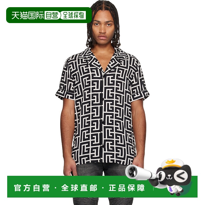 1h可退 香港直邮潮奢 Balmain 巴尔曼 男士 灰白色 & 黑色 Monogr