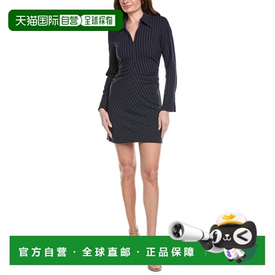 自营Kenneth Cole A-Line Shirred Dress - blue 美国奥莱直发