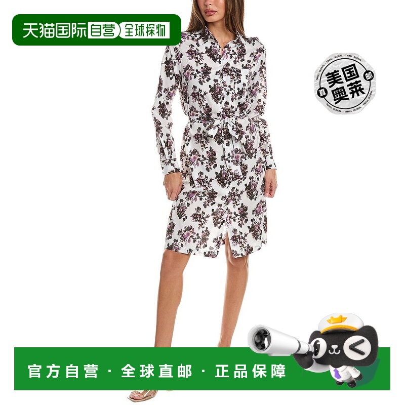 自营 PINKO Alicia 衬衫式连衣裙 - 白色 美国奥莱直发衬衫裙