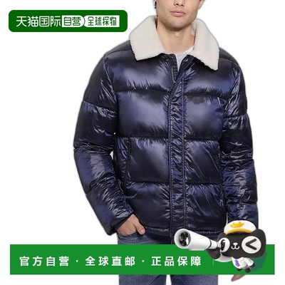 【美国直邮】GUESS 男士厚重羽绒夹克 夏尔巴宽领 防水防风 舒适