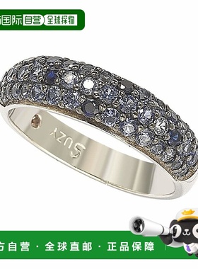 自营 Suzy Levian 纯银蓝宝石和钻石口音密钉戒指 - 蓝色 美国奥