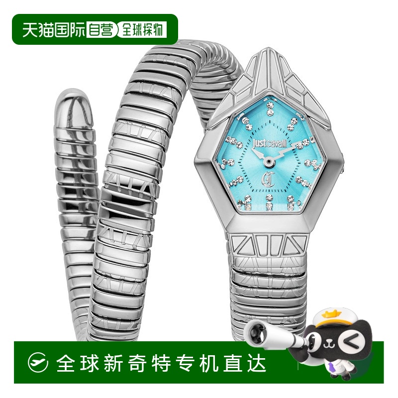 自营 Just Cavalli女式蛇316L不锈钢手表-银色 【美国奥莱】直发