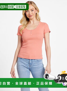 自营guessDenise Top - peach coral 美国奥莱直发