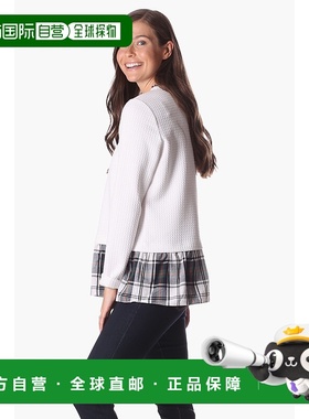 自营duffield laneNina Top in White Star with Plaid - white