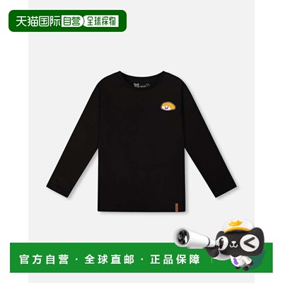 自营deux par deuxLong Sleeve Jersey Tee Shirt Black with Pri