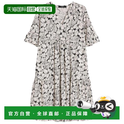 自营max mara夏威夷黑色Wkdfuoco Lyocell连衣裙-灰色 美国奥莱直