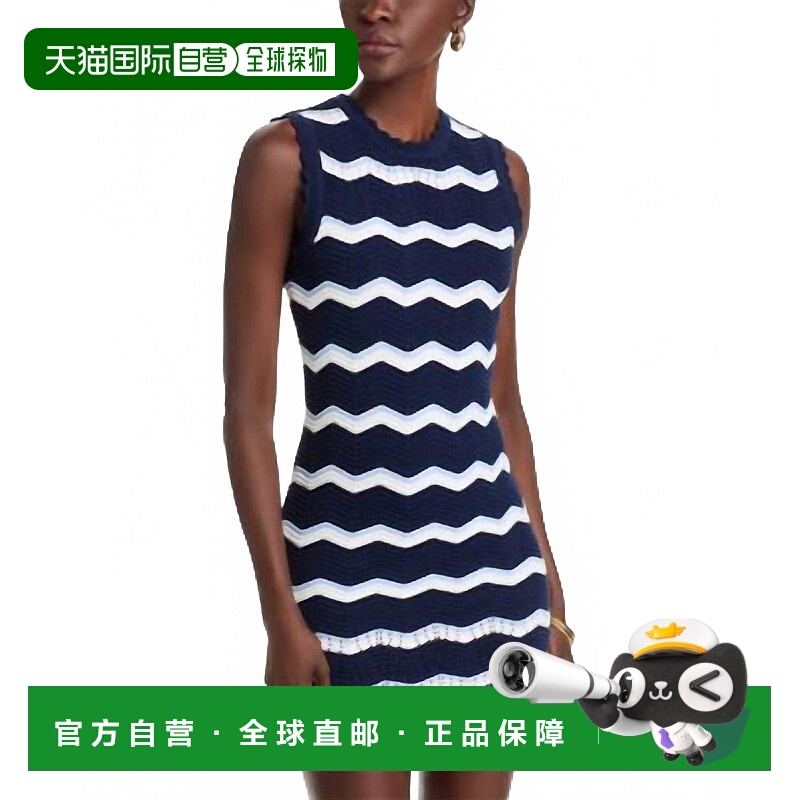 自营veronica beard邓普顿海军蓝/白色连衣裙 美国奥莱直发