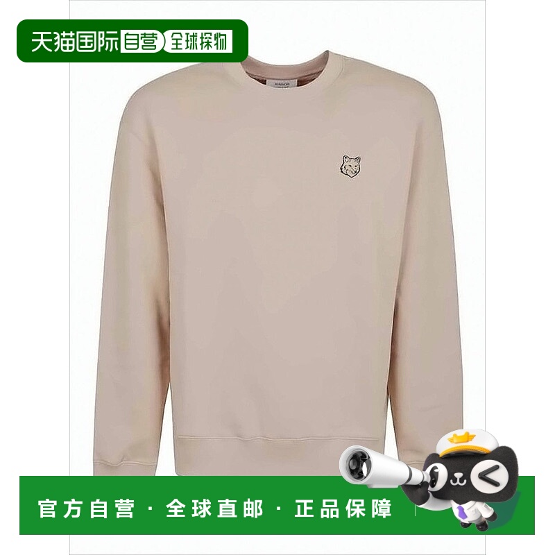 自营maison kitsuneLong-Sleeve Crewneck Sweatshirt With Embro