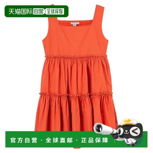 自营Habitual Dress Girls Orange  Cotton Tiered Ruffle Square